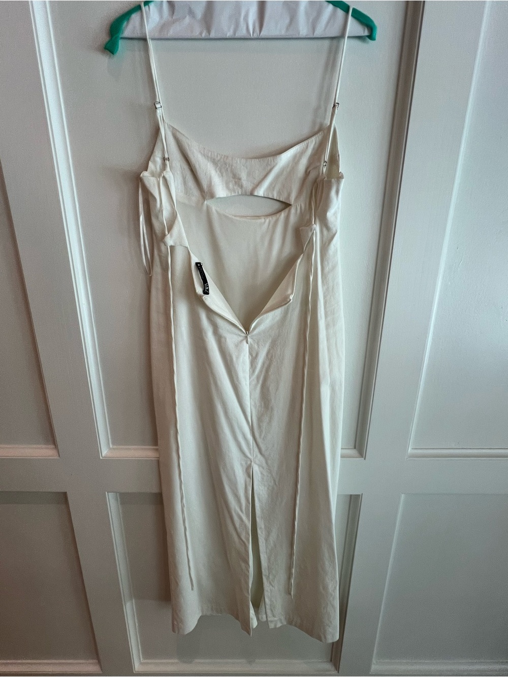 Zara Cream Backless Cutout Midi Dress - Picture 3 of 4